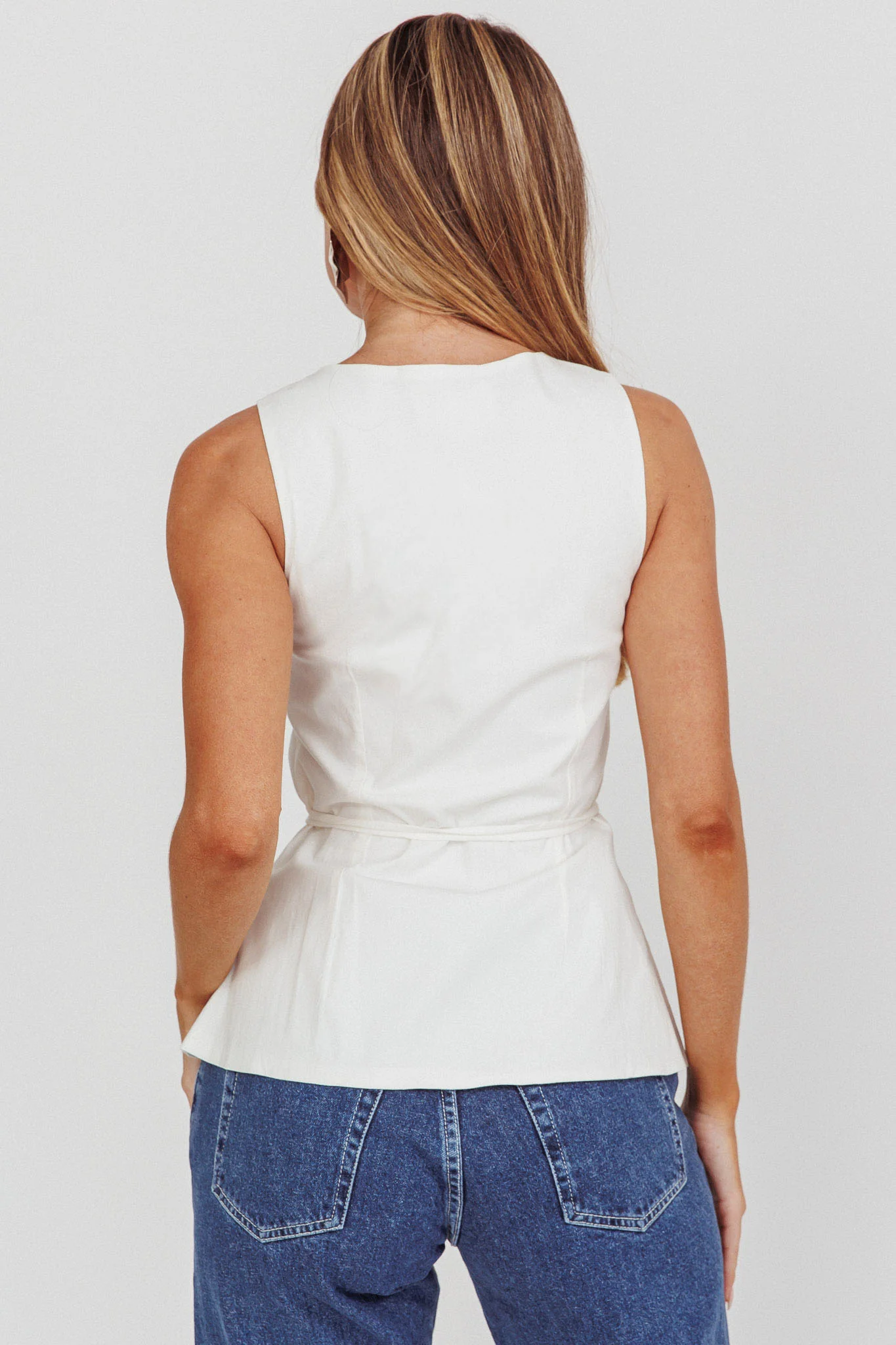 Square Neck Top White