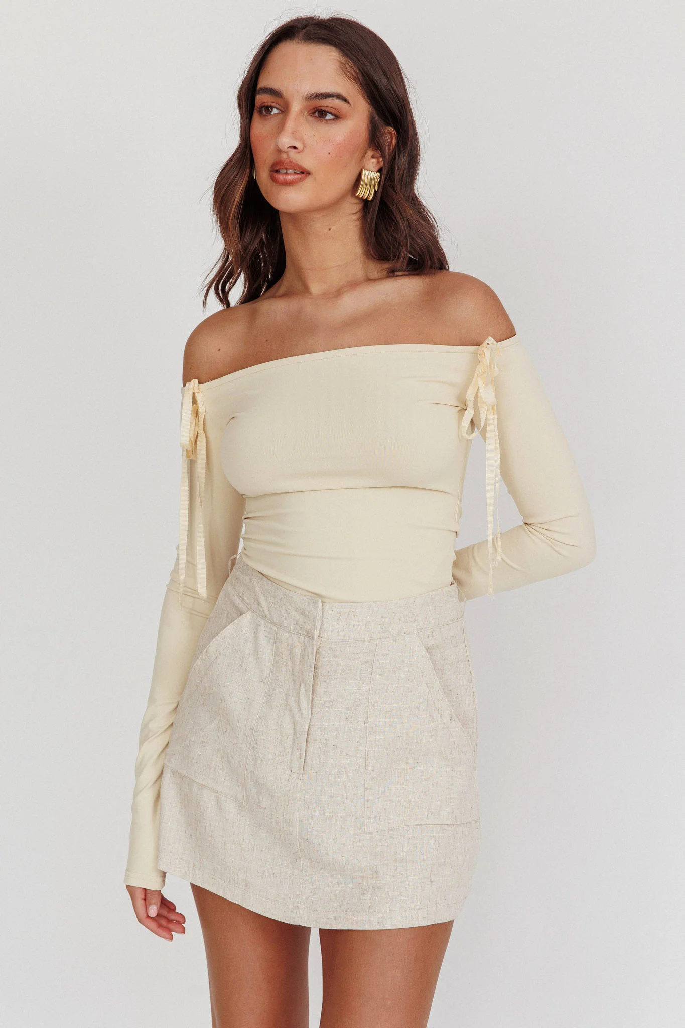 Linen Skort Sand
