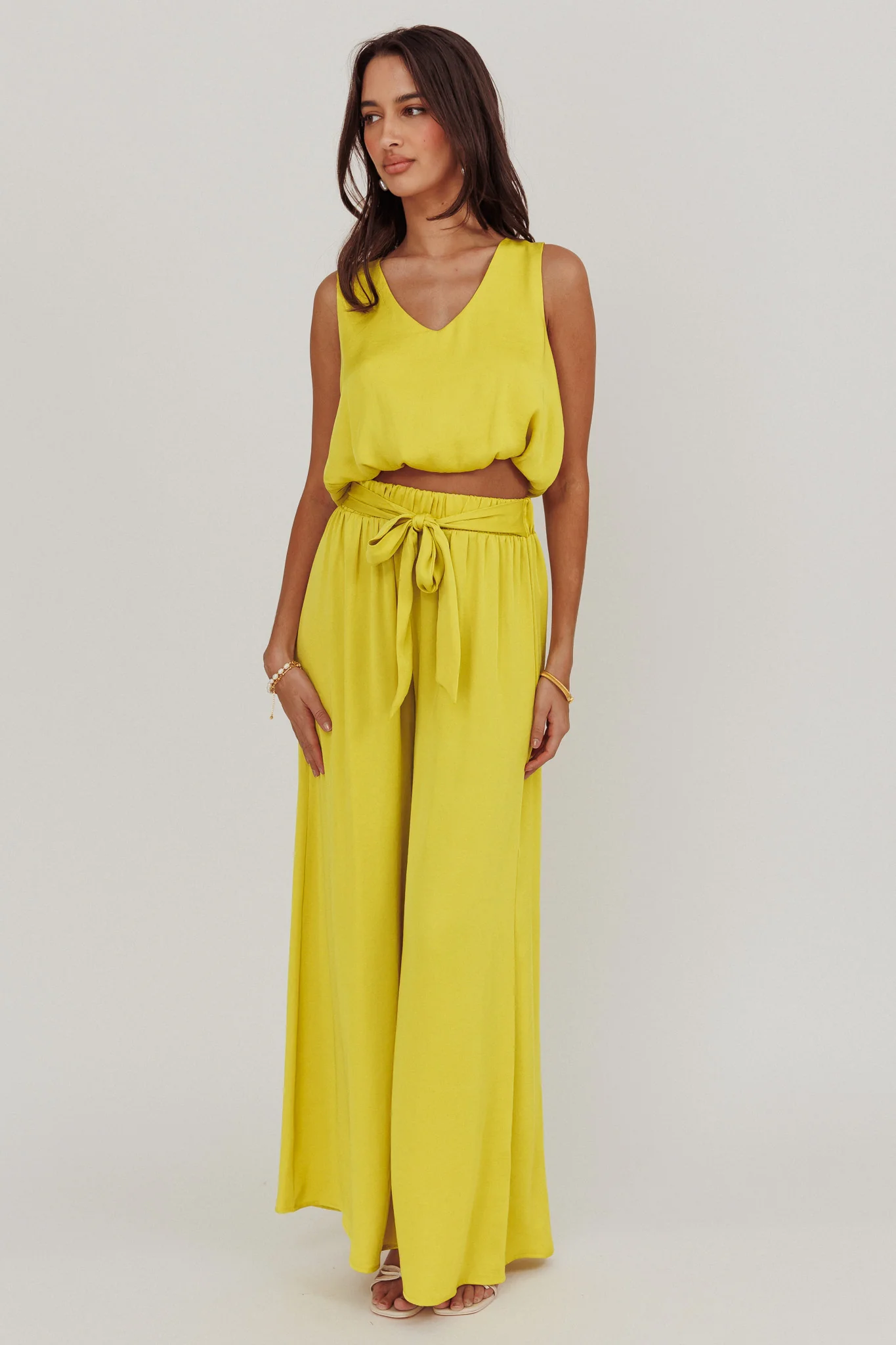 Wide Leg Pant Chartreuse
