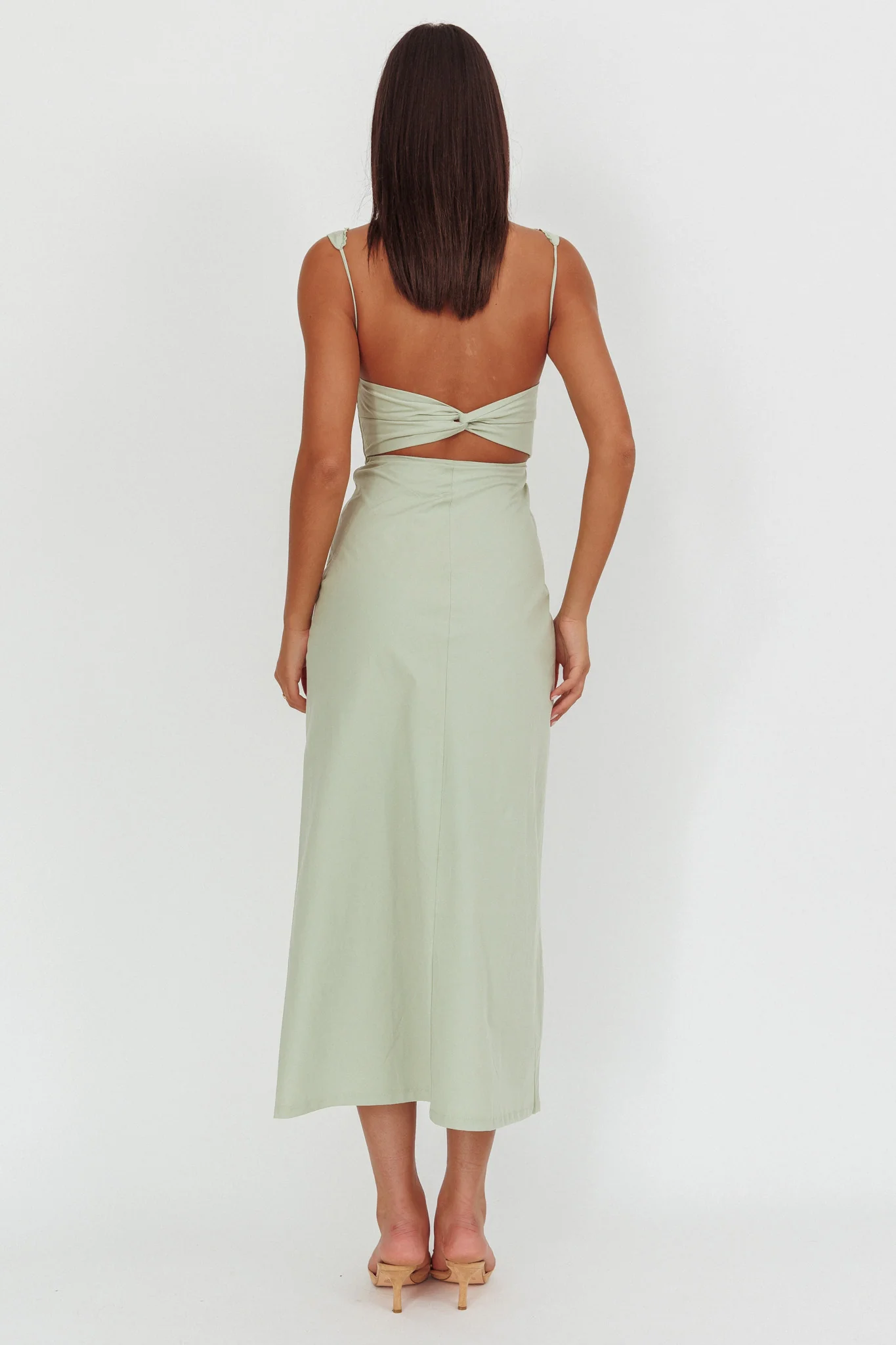 Matcha color Maxi Dress