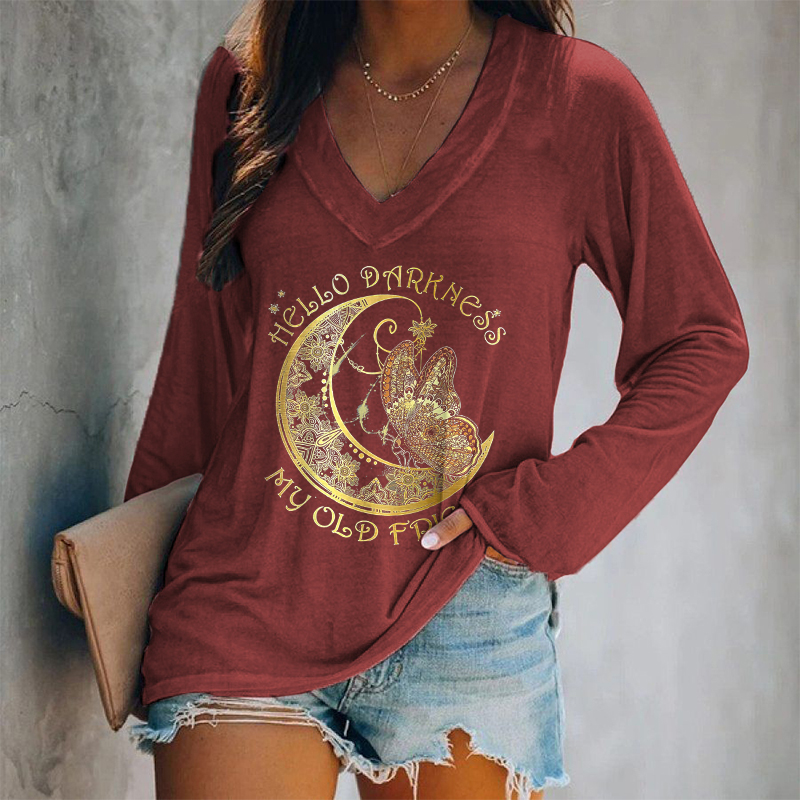 Hello Darkness My Old Friend Printed Women