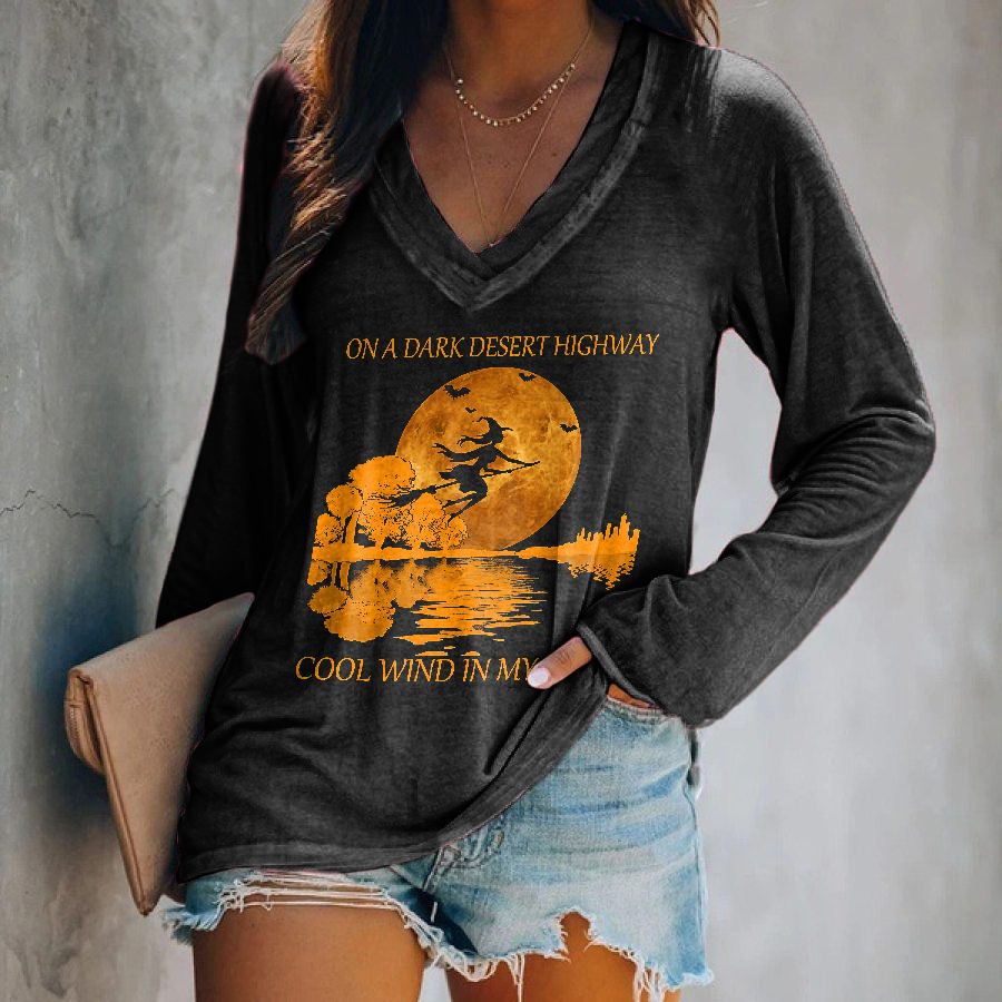 On A Dark Desert Highway Cool Wind In My Hair Printed Women