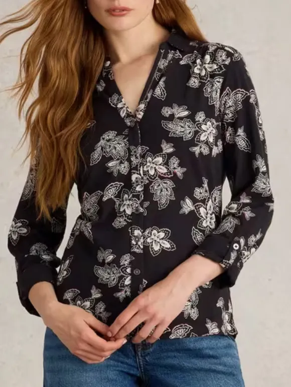 Long-Sleeved Art Graphic Cotton Shirt