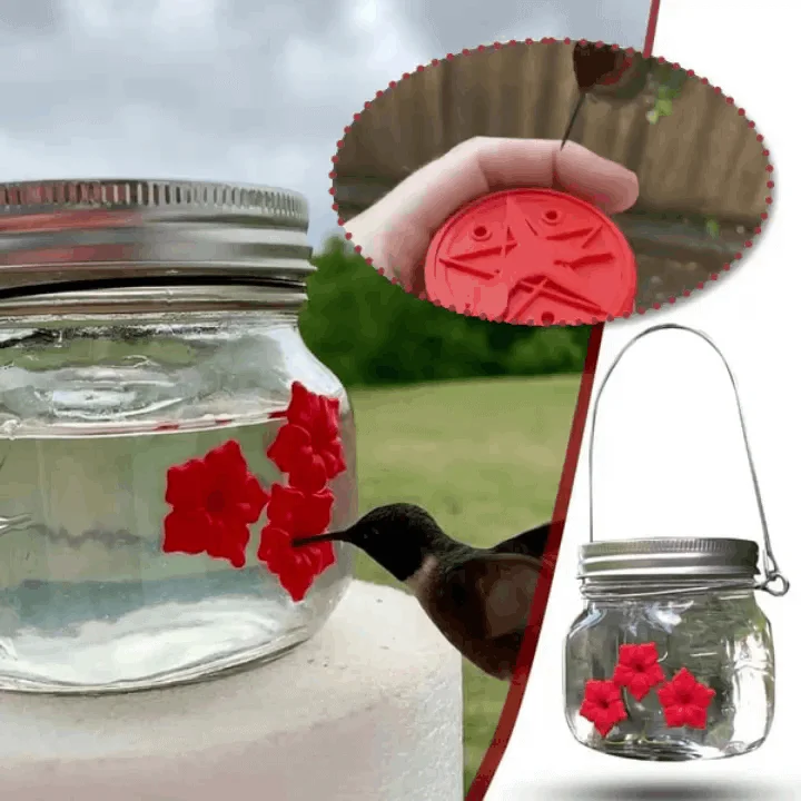 🌼LAST DAY 60% OFF🐦Mason Hanging Clear Hummingbird Feeder